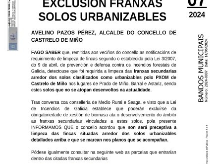 Exclusin franxas solos urbanizables